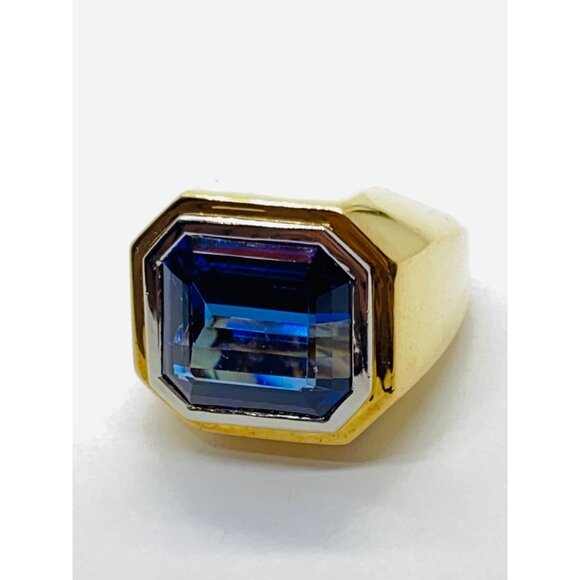 Tiffany & Co Paloma Picasso 18K Two Tone Gold Zoisite Tanzanite Octagonal GIA - Picture 7 of 8